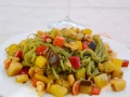 Spaghetti Shirataki agli Spinaci con dadolata di verdure e noci